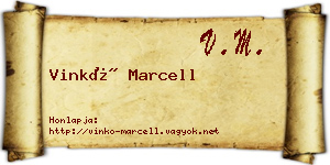 Vinkó Marcell névjegykártya