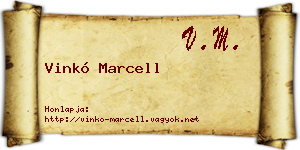Vinkó Marcell névjegykártya